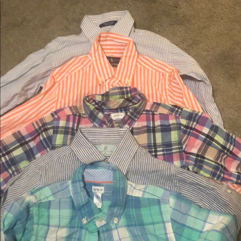 Multiple (5) Boys Long Sleeve Button Down Shirts